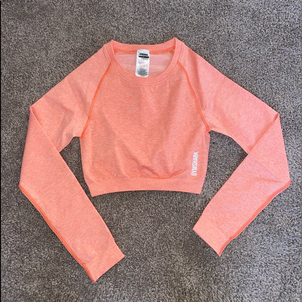 Gym Shark Adapt Marl Seamless Long Sleeve Crop Top